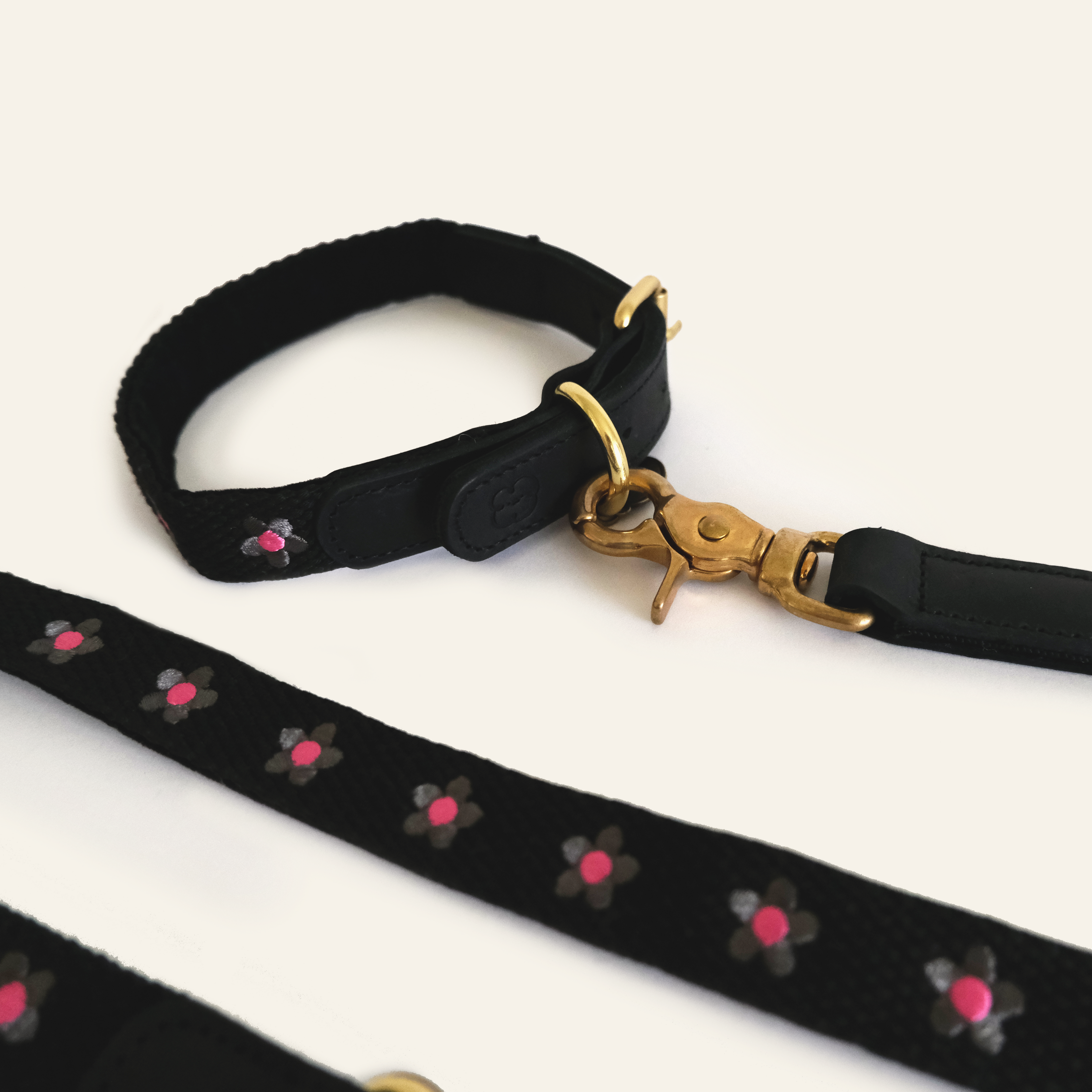 Daisy Collar and Leash - Black