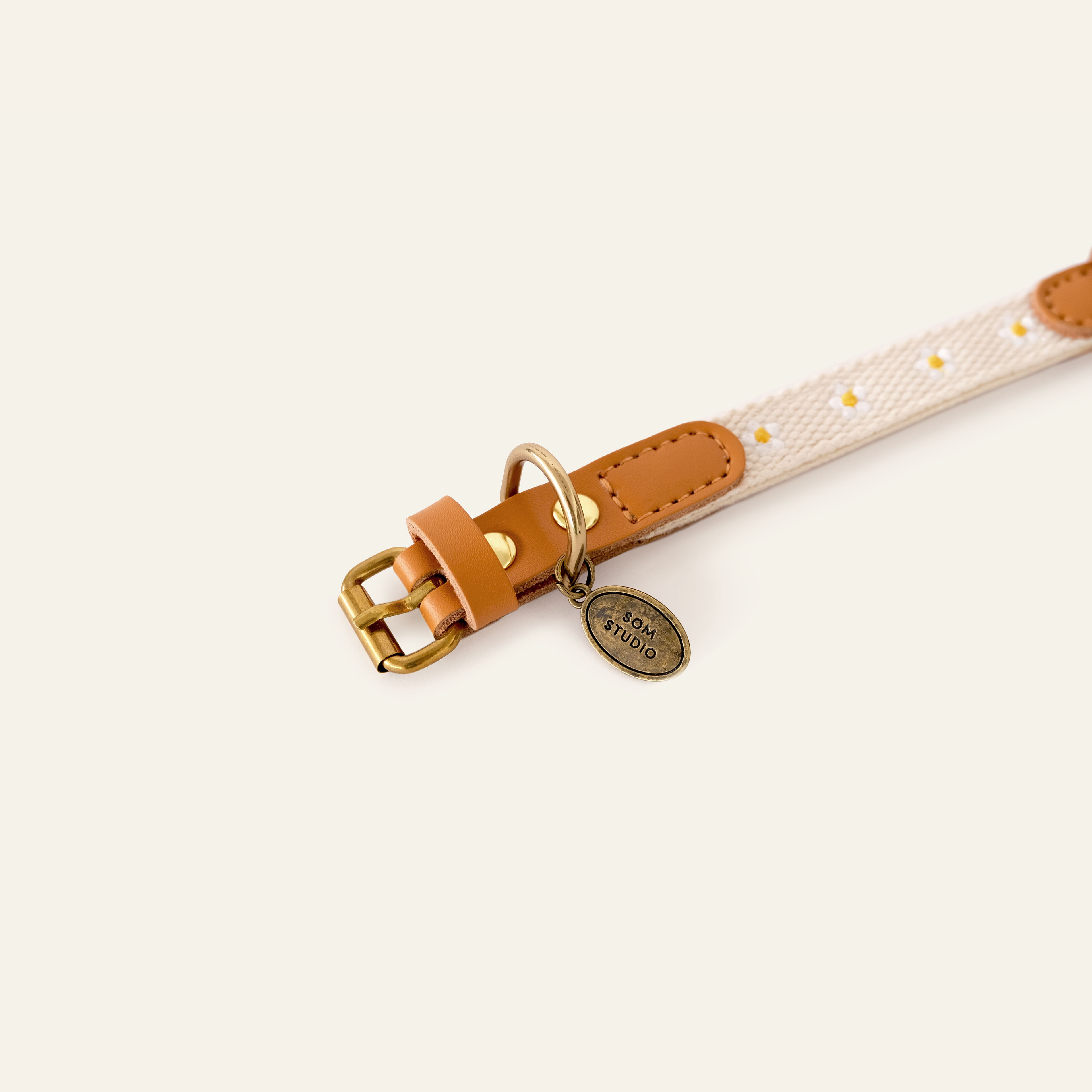Daisy Dog Collar - Beige
