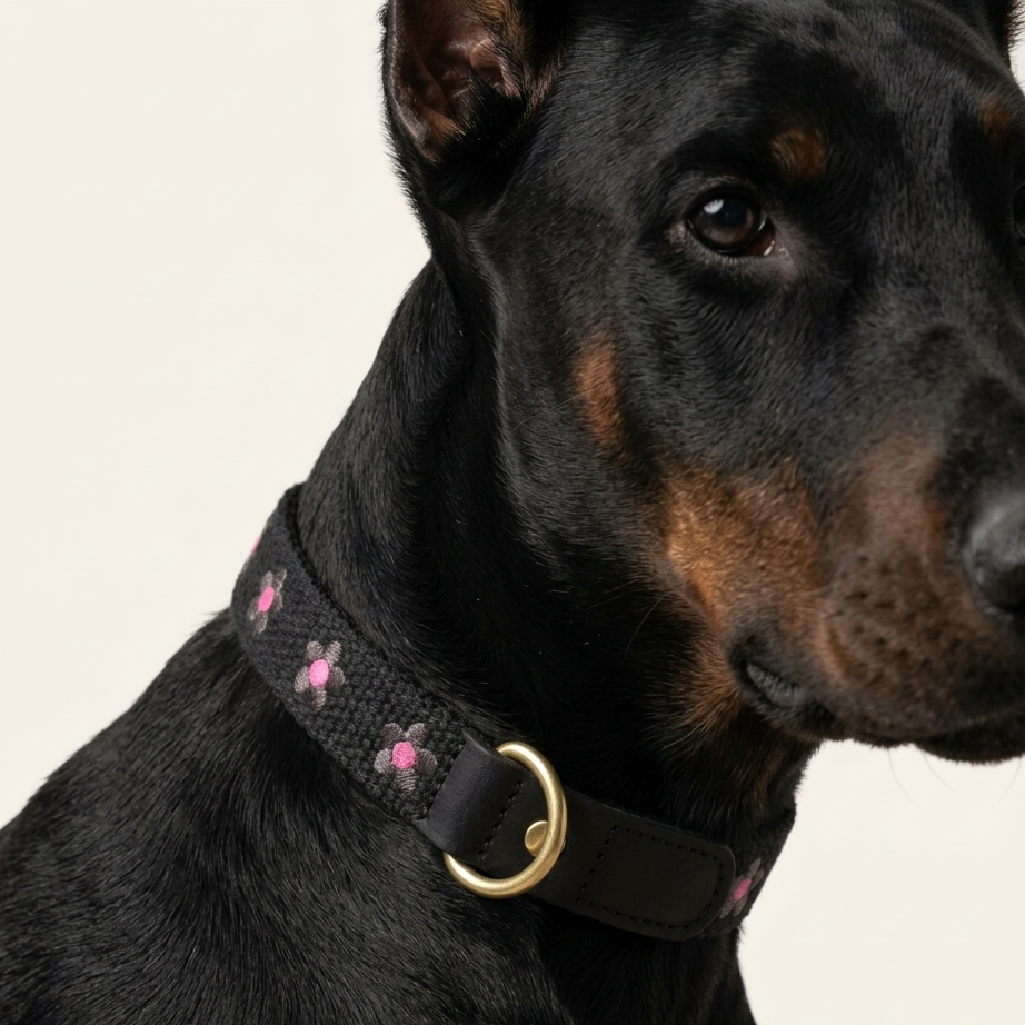 Daisy Dog Collar - Black